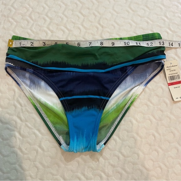 NWT Tommy Bahama Hazy Kat Stripe Bikini Bottom Peacock Blue Size XS Swim Beach - Picture 5 of 10